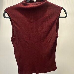 Madewell Burgundy Ribbed Tank Top